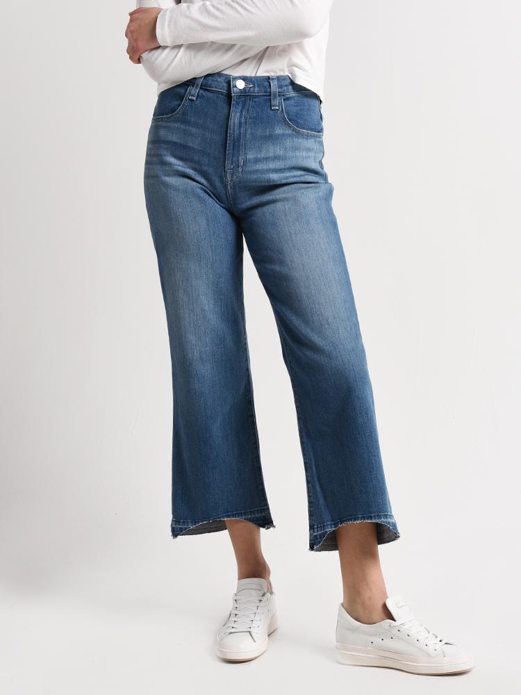 J Brand Women's Joan High-Rise Wide-Leg Crop - Saint Bernard