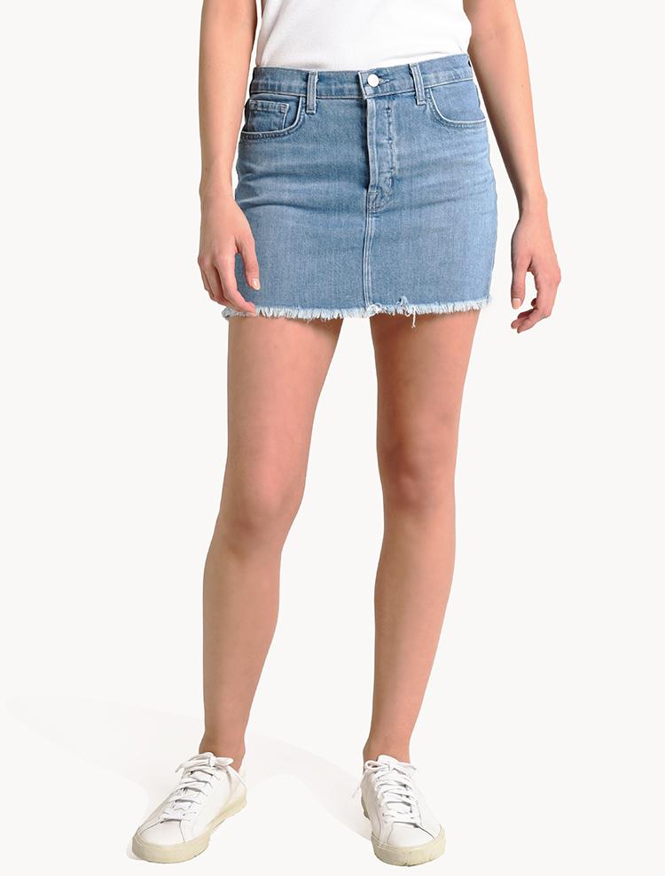 J Brand Bonny Mid Rise Mini Skirt - Saint Bernard