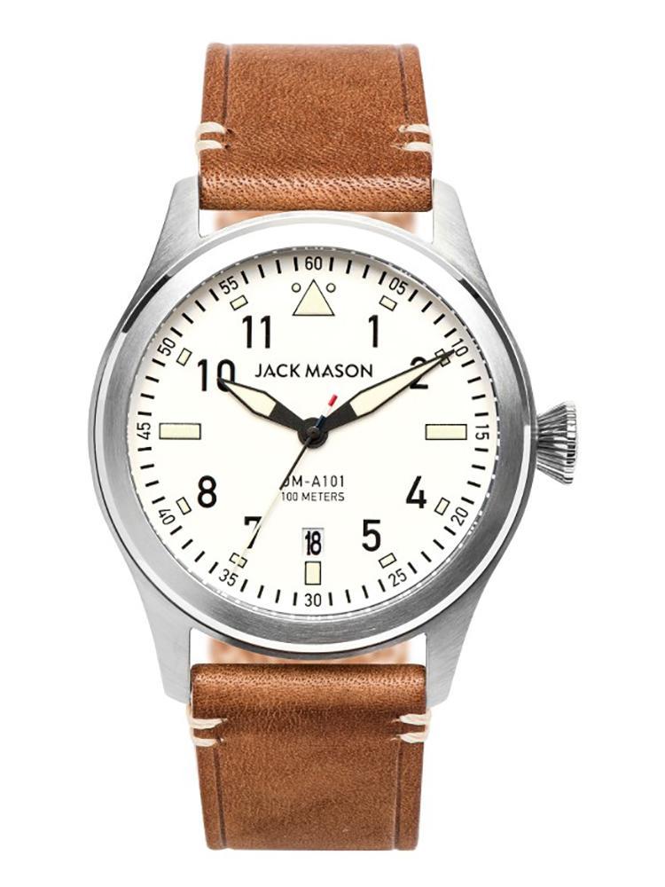 Jack Mason Aviation Leather Strap Watch 42MM - Saint Bernard