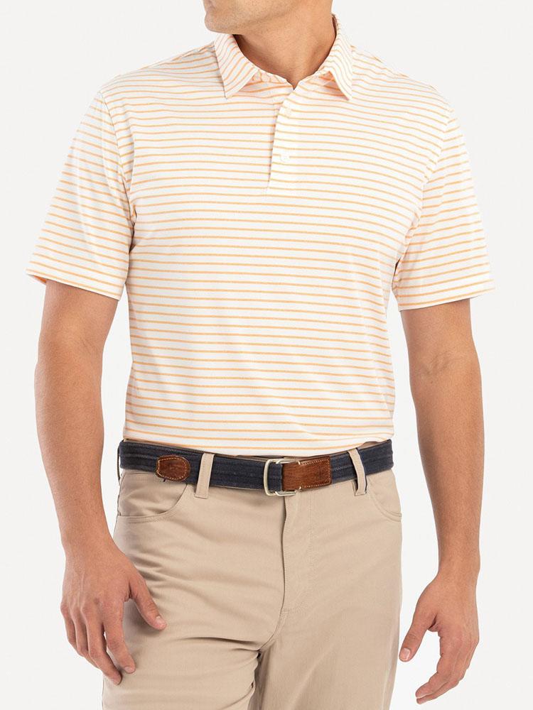 Johnnie-O Men's Beech Striped Prep-Performance Jersey Polo - Saint Bernard