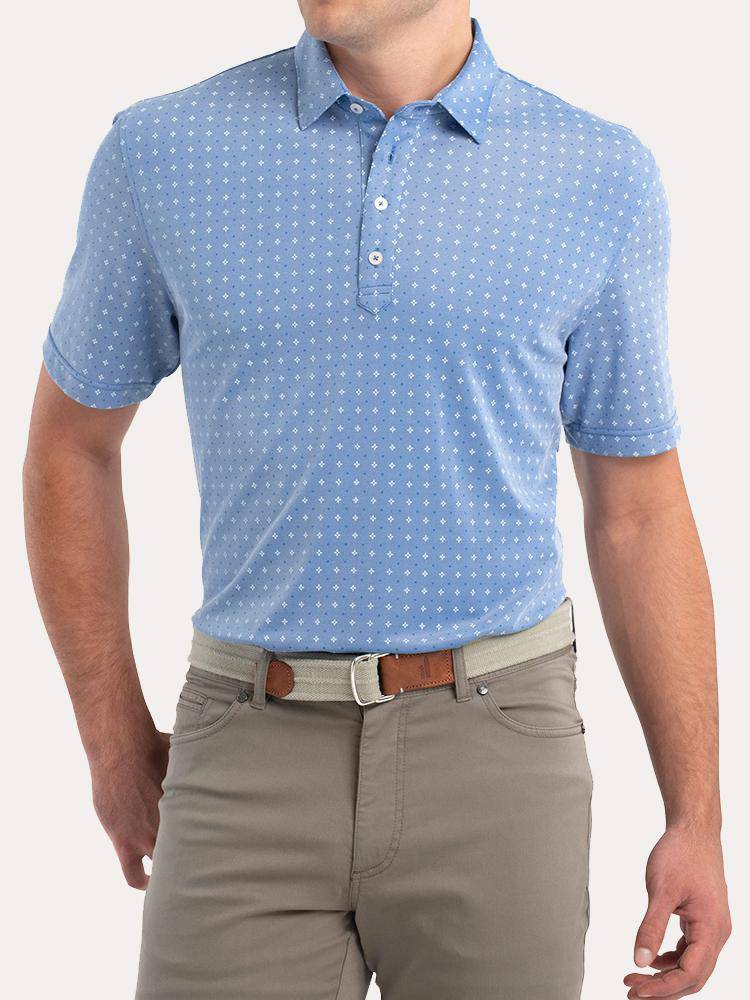 Johnnie-O Men's Otis Printed Prep-Performance Pique Polo - Saint Bernard