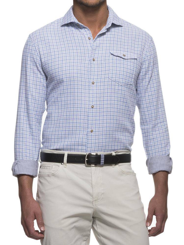 Johnnie-O Men's Mac Double-Faced Cutaway Collar Shirt - Saint Bernard