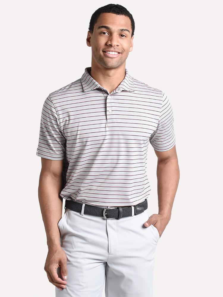 Saint Bernard Short Sleeve Knit Polo Grey Pink Navy - Saint Bernard