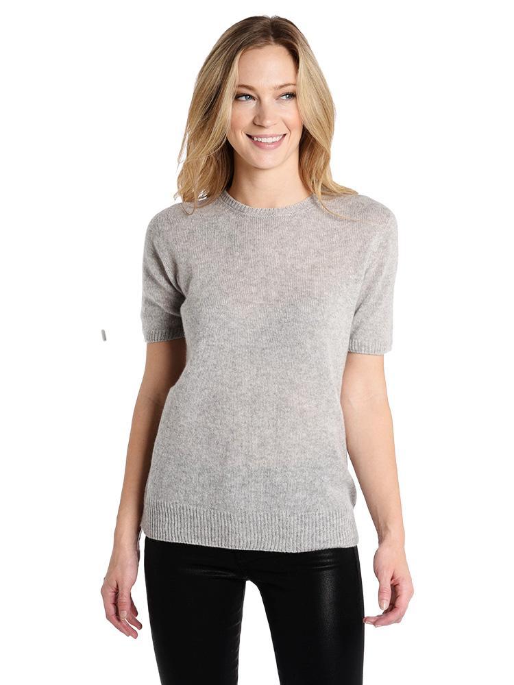 Majestic Cashmere Short Sleeve Crew - Saint Bernard