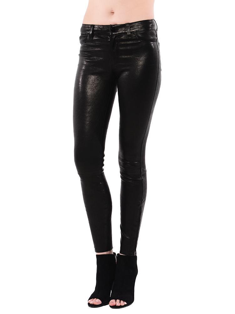 Jbrand Women's Midrise stretch Leather Pant - Saint Bernard