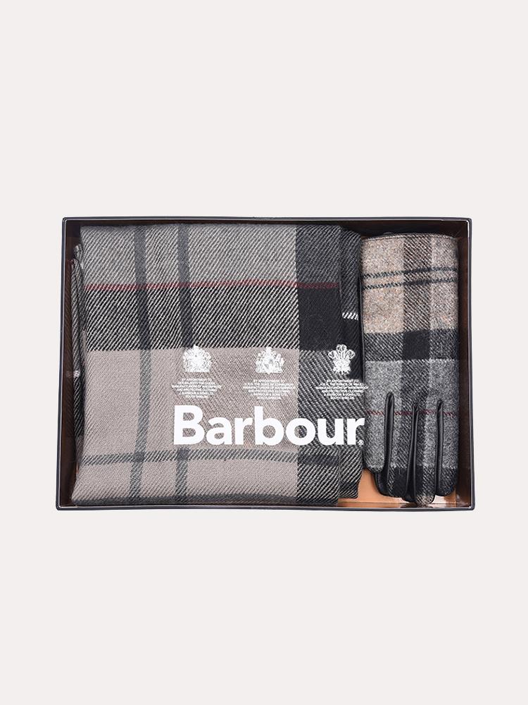 Barbour Tartan Scarf & Gloves Gift Box Set - Saint Bernard
