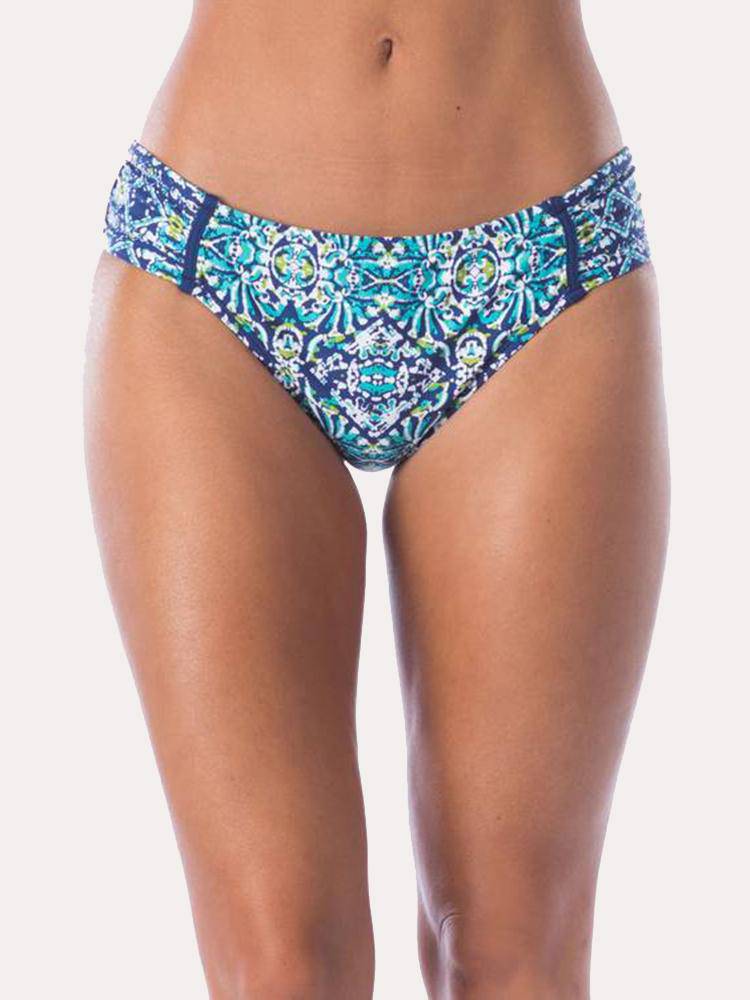 La Blanca Tuvalu Tapa Side Shirred Hipster - Saint Bernard