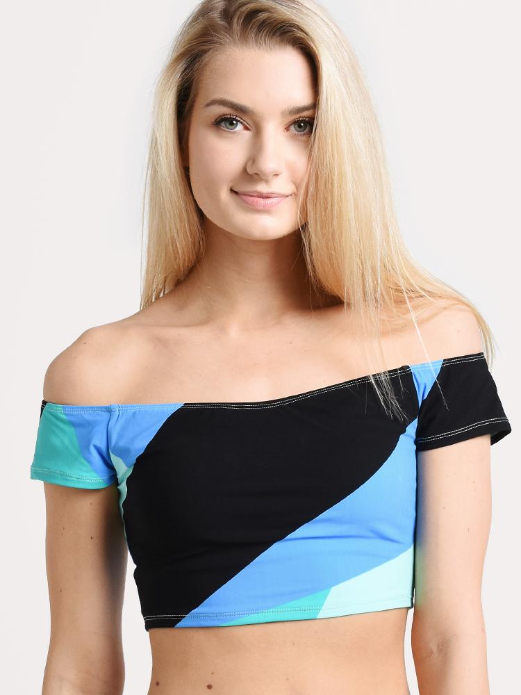 La Blanca Sips & Slices Off The Shoulder Crop Bikini Top - Saint Bernard