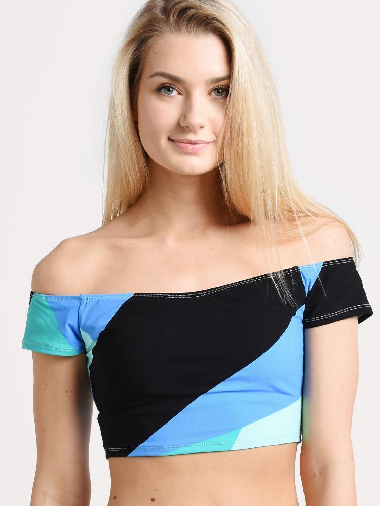La Blanca Sips & Slices Off The Shoulder Crop Bikini Top - Saint Bernard