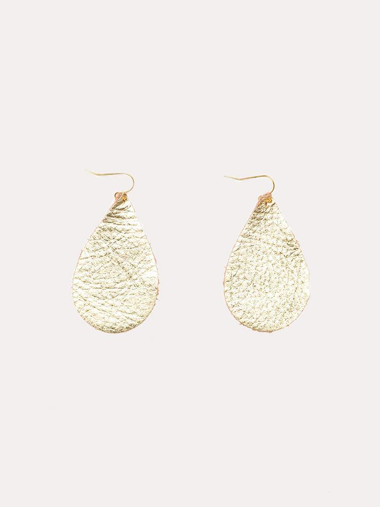 Parker and Hyde Leather Teardrop Earrings - Saint Bernard