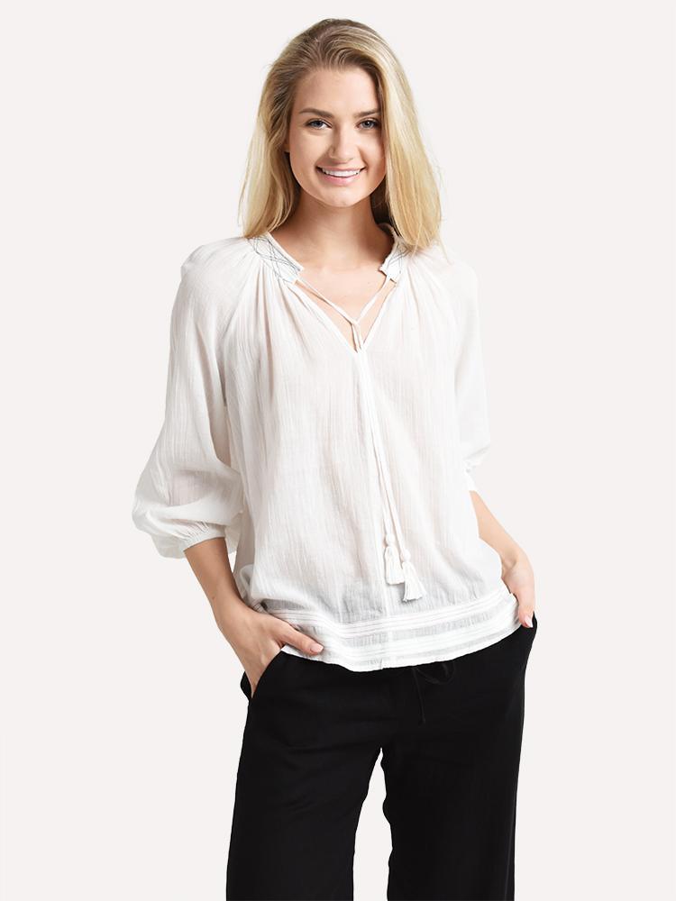 Velvet Lena Peasant Top - Saint Bernard