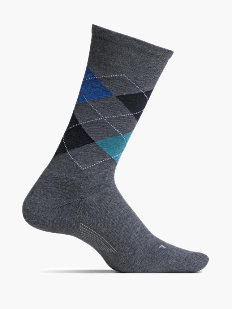 Feetures Everyday Men's Argyle Cushion Crew - Saint Bernard