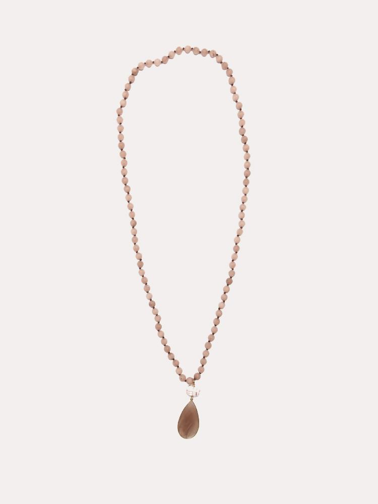 Deborah Gaspar Blush Dyed Faceted Pink Quartz Chocolate Moonstone Necklace - Saint Bernard