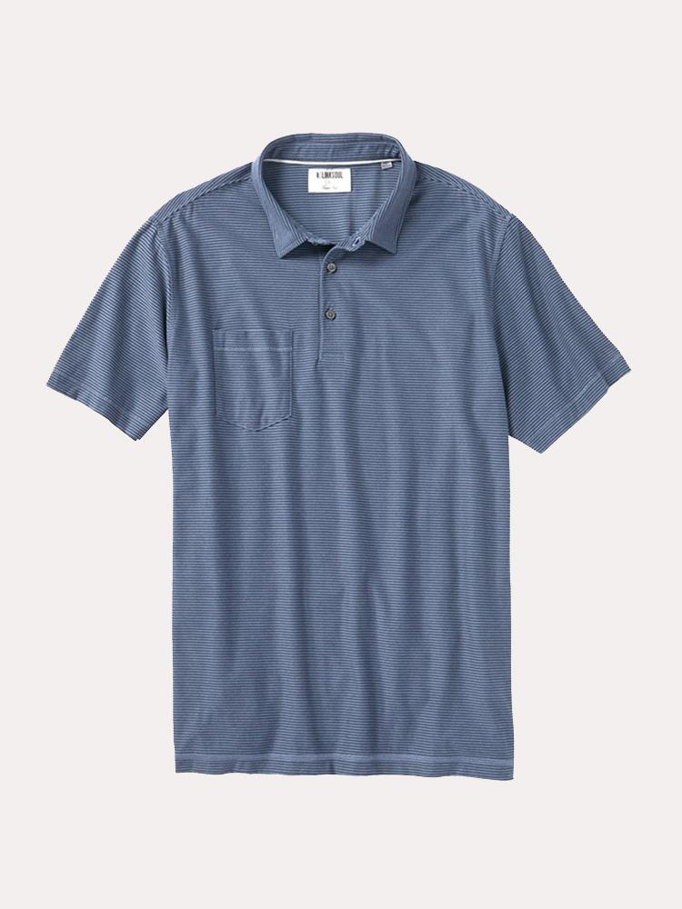 Linksoul Dry Tech Cotton Stripe Pocket Polo - Saint Bernard