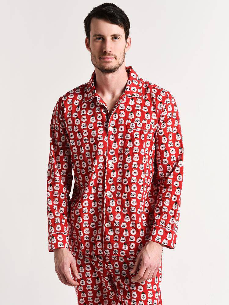 Roller Rabbit Men's Bearry Holiday Loungewear Set - Saint Bernard