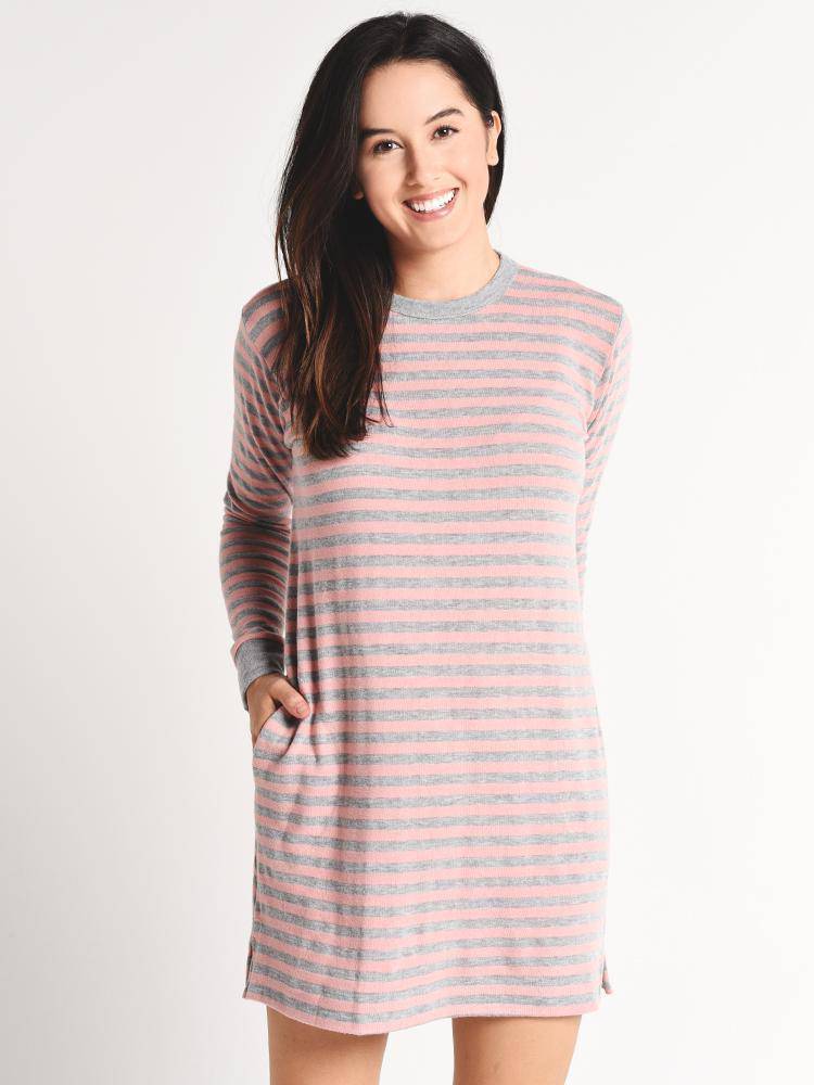 Velvet Cozy Stripe Dress - Saint Bernard