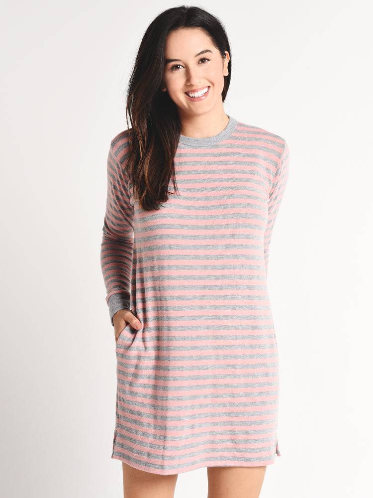 Velvet Cozy Stripe Dress - Saint Bernard