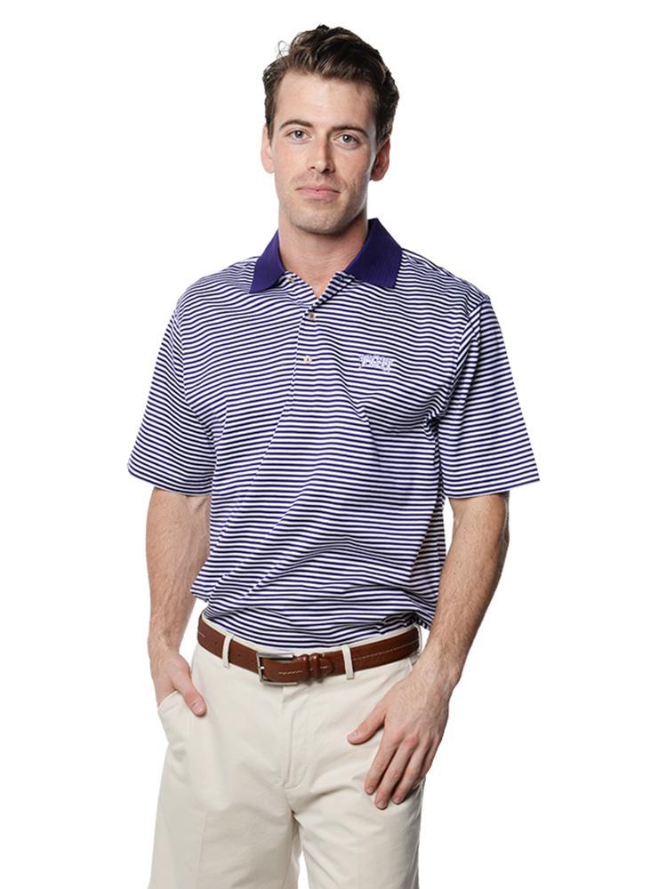Peter Millar Men's Collegiate Stripe Polo - Saint Bernard