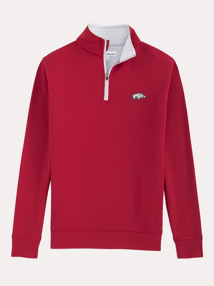Peter Millar Men's Collegiate Perth Stretch Performance 1/4 Zip - Saint Bernard