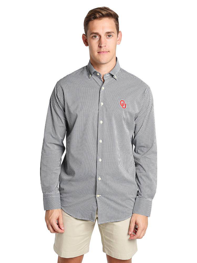 Peter Millar Men's Collegiate Check Performance Sport Shirt - Saint Bernard