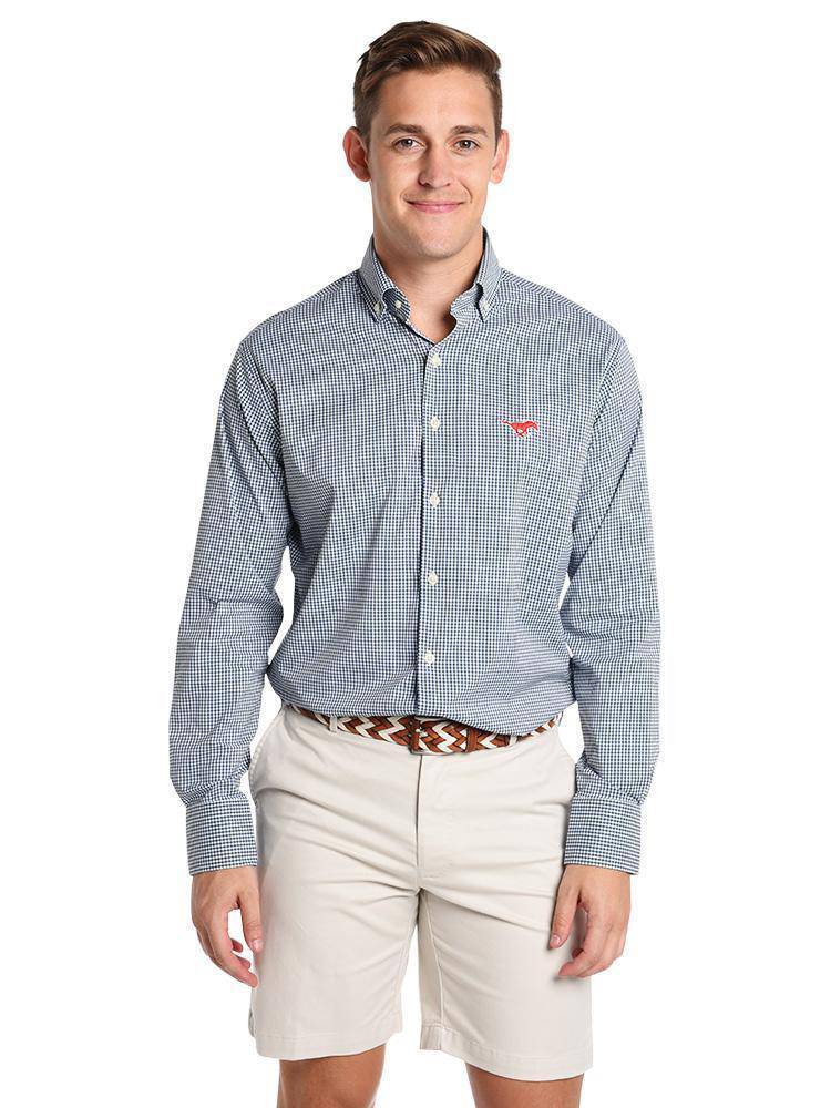 Peter Millar Men's Collegiate Check Performance Sport Shirt - Saint Bernard