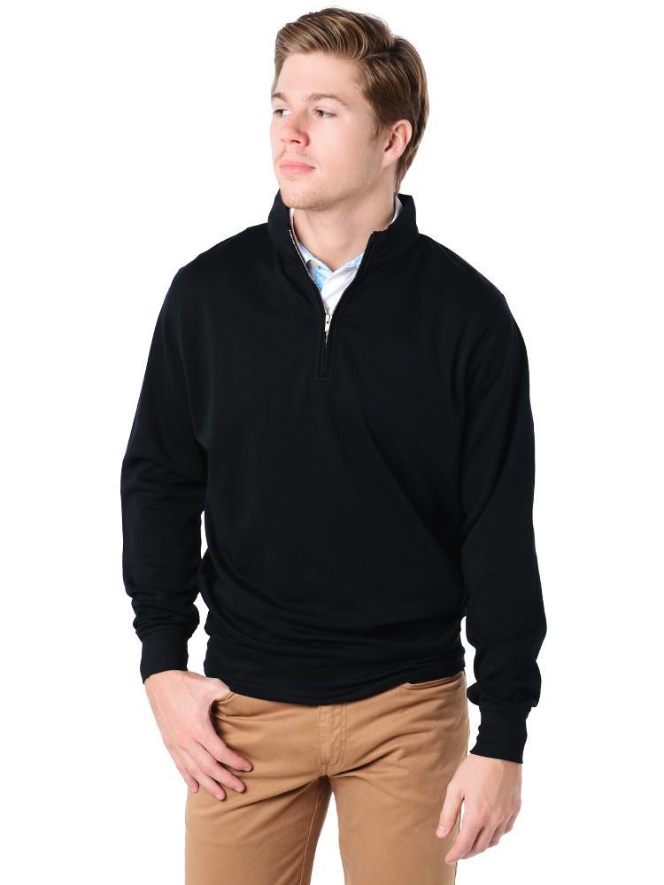 Peter Millar Men's Heather Interlock Quarter Zip Pullover - Saint Bernard