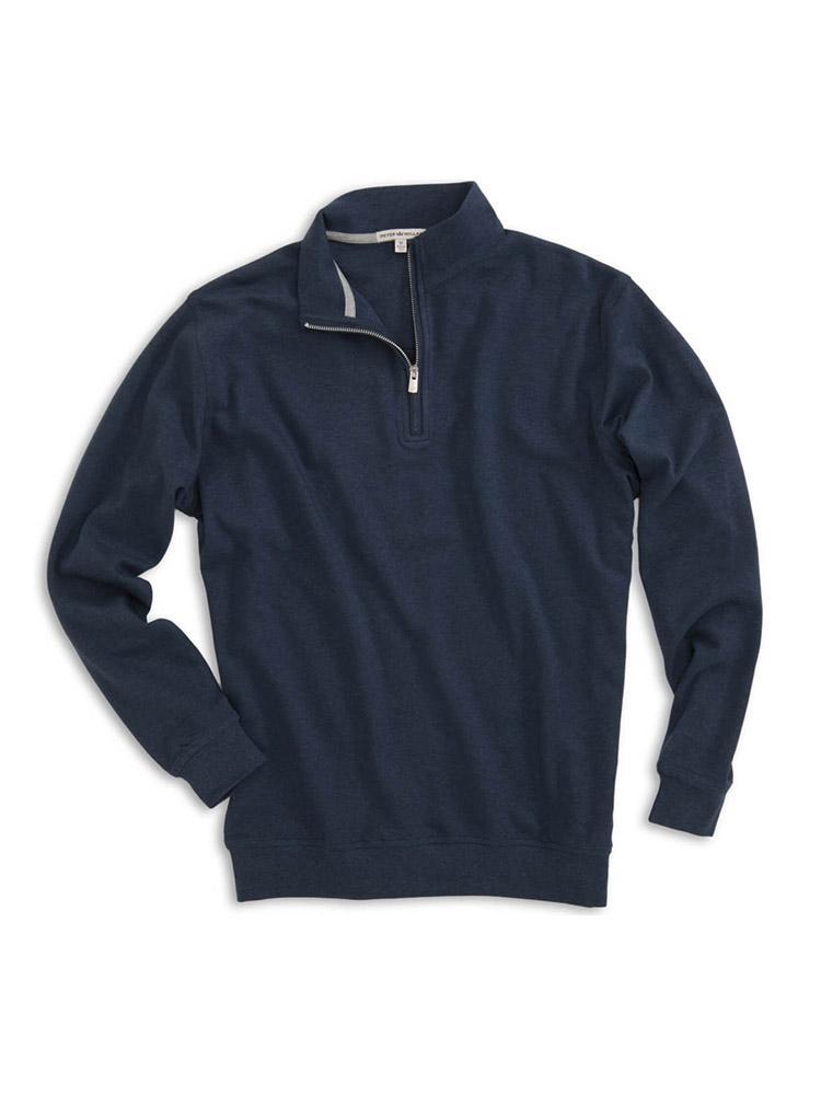 Peter Millar Men's Heather Interlock Quarter Zip Pullover - Saint Bernard