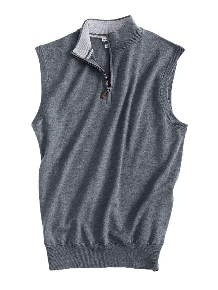 Peter Millar Men's Merino Wool Quarter-Zip Sweater Vest - Saint Bernard