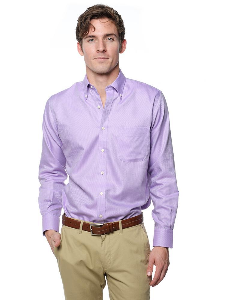 Peter Millar Men's Long Sleeve Nano Luxe Royal Oxford Shirt - Saint Bernard