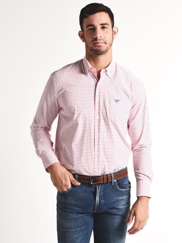 Peter Millar Stretch Tattersall Woven Shirt - Saint Bernard