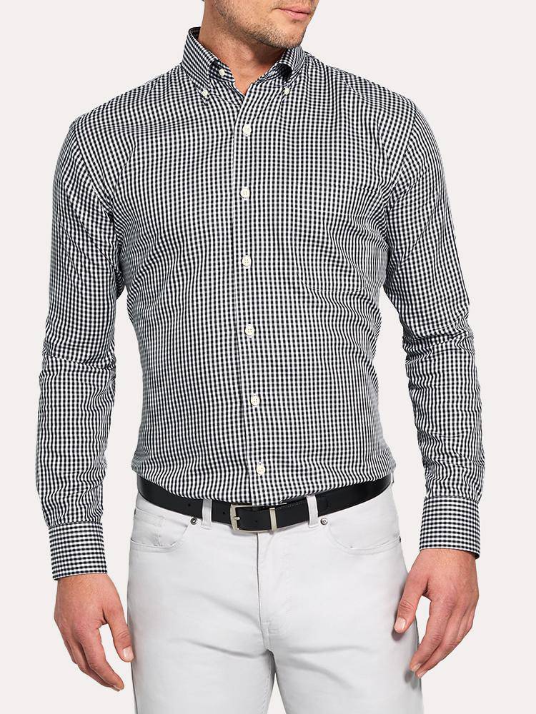 Peter Millar Crown Men's Crown Soft Gingham Sport Shirt - Saint Bernard