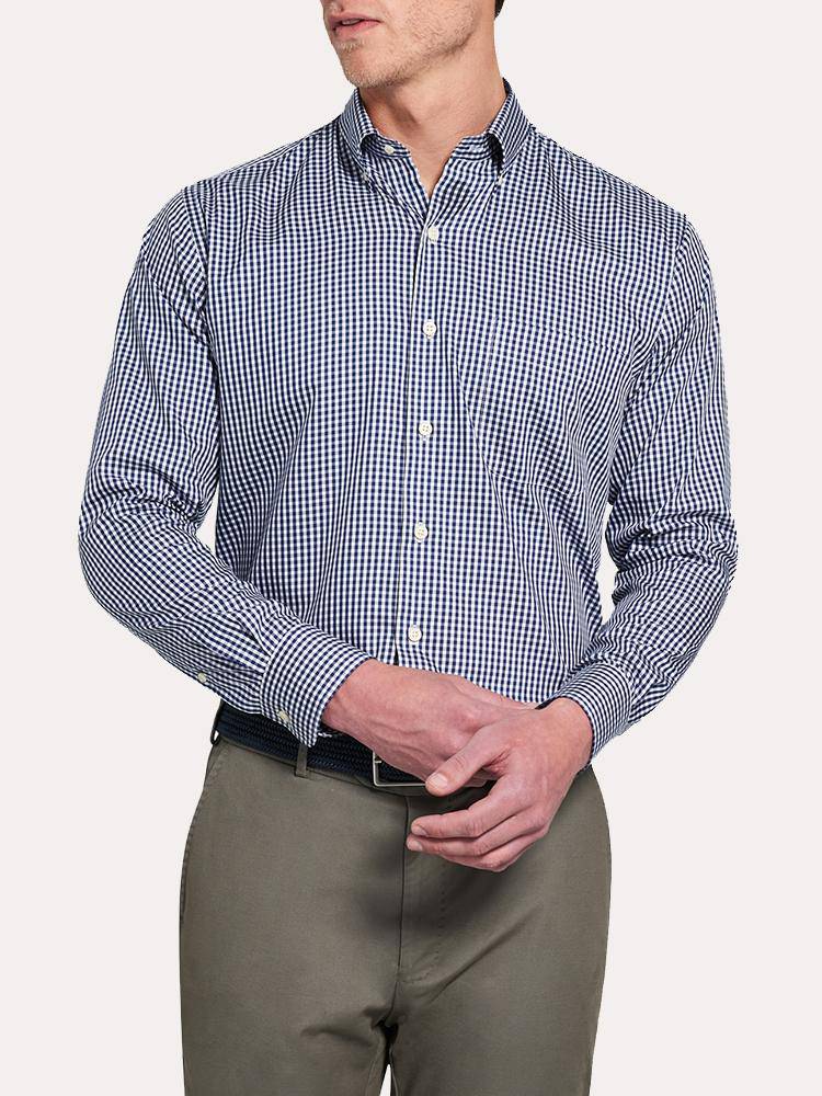 Peter Millar Crown Men's Crown Soft Gingham Sport Shirt - Saint Bernard