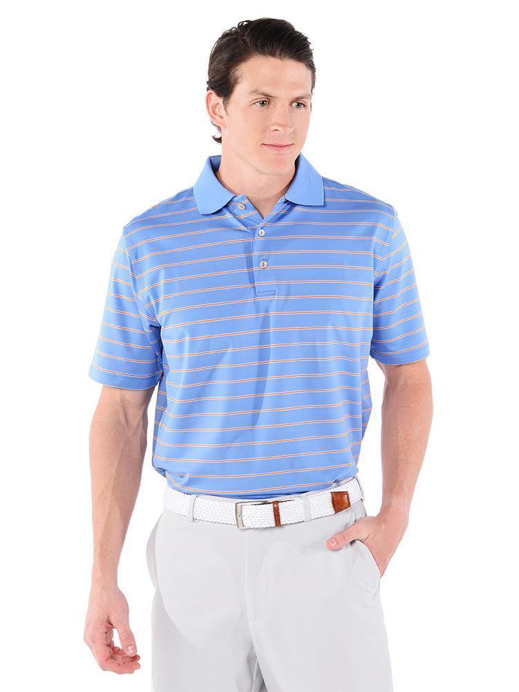 Peter Millar Men's Tradeshow Stripe Stretch Jersey Polo - Saint Bernard