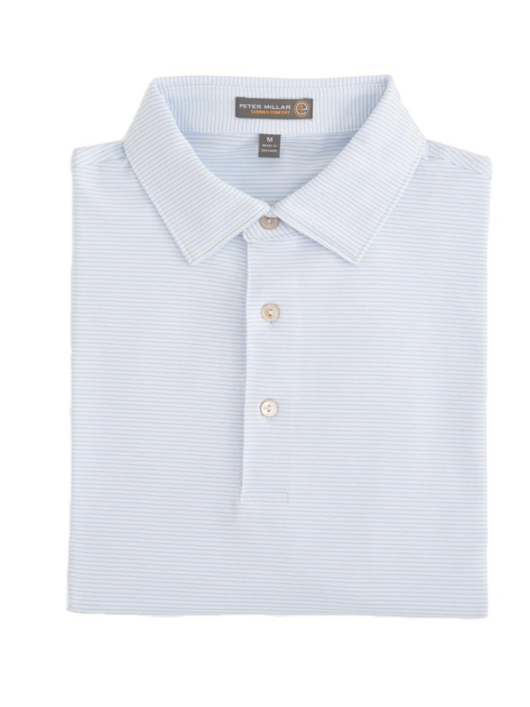 Peter Millar Men's Halford Stripe Stretch Jersey Polo - Saint Bernard