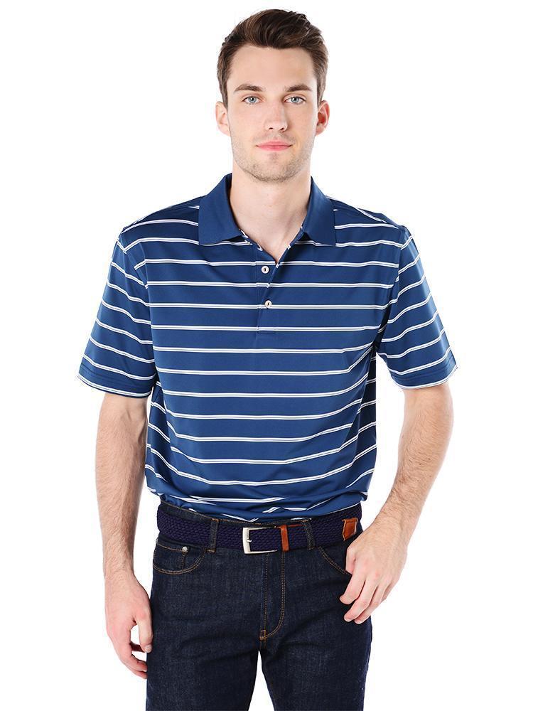 Peter Millar Men's Universal Stripe Strech Jersey Polo - Saint Bernard