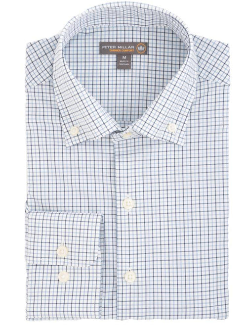 Peter Millar Men's Waldorf Performance Tattersall Woven Shirt