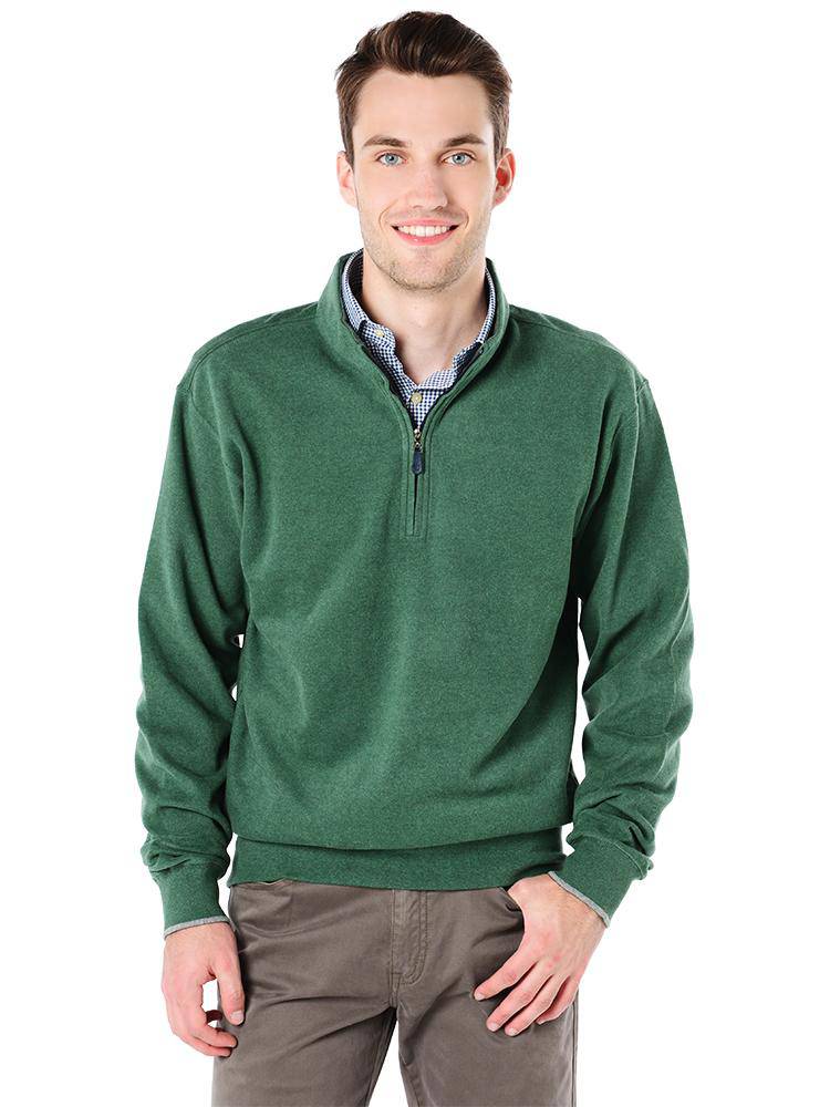 Peter Millar Men's Melange 1/4 Zip Fleece Pullover - Saint Bernard
