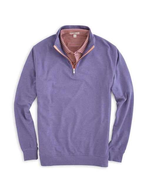 Peter Millar Men's Heather Interlock With Contrast Quarter-Zip
