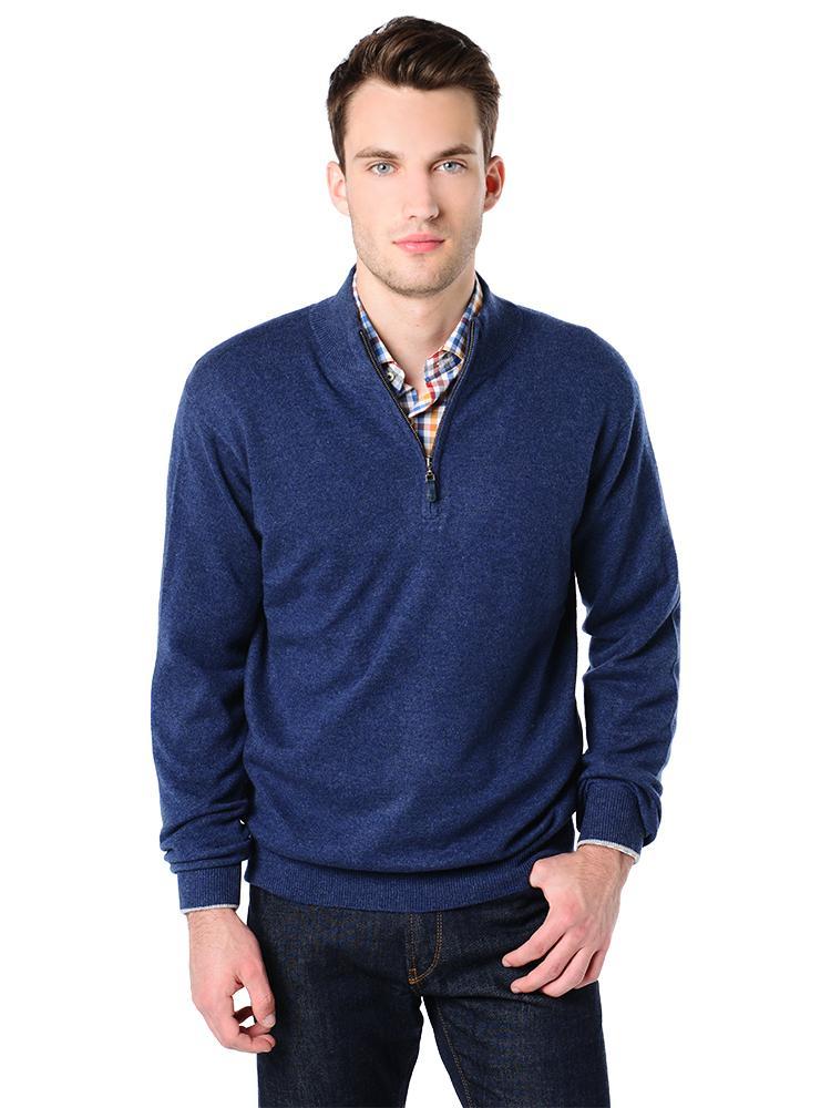 Peter Millar Men's Cashmere 1/4 Zip Pullover - Saint Bernard