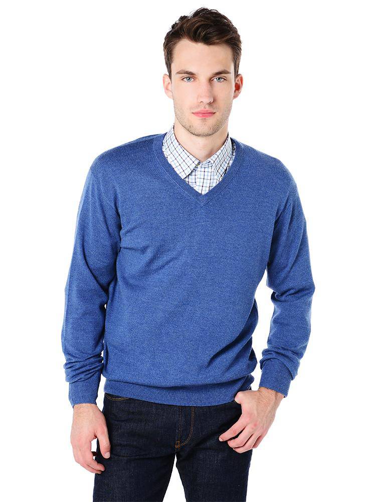 Peter Millar Men's Marino Wool V Neck Sweater - Saint Bernard