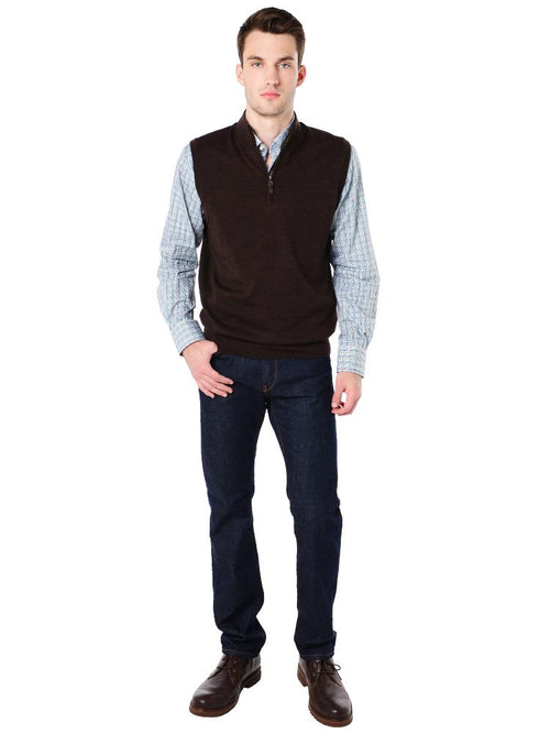 Peter Millar Men's Marino Wool 1/4 Zip Vest