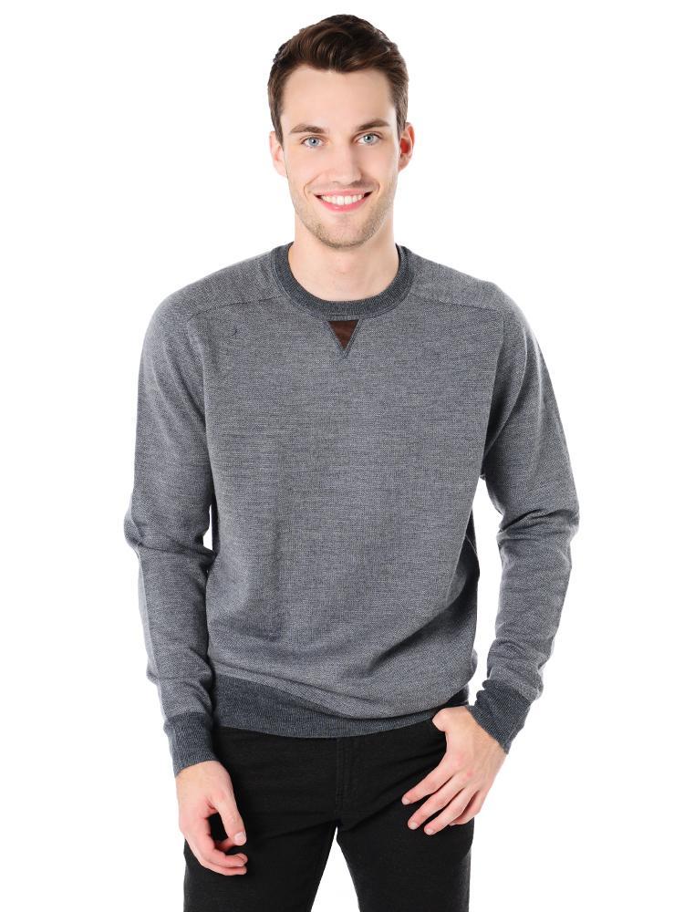 Peter Millar Suede Trimmed Crewneck Sweater - Saint Bernard
