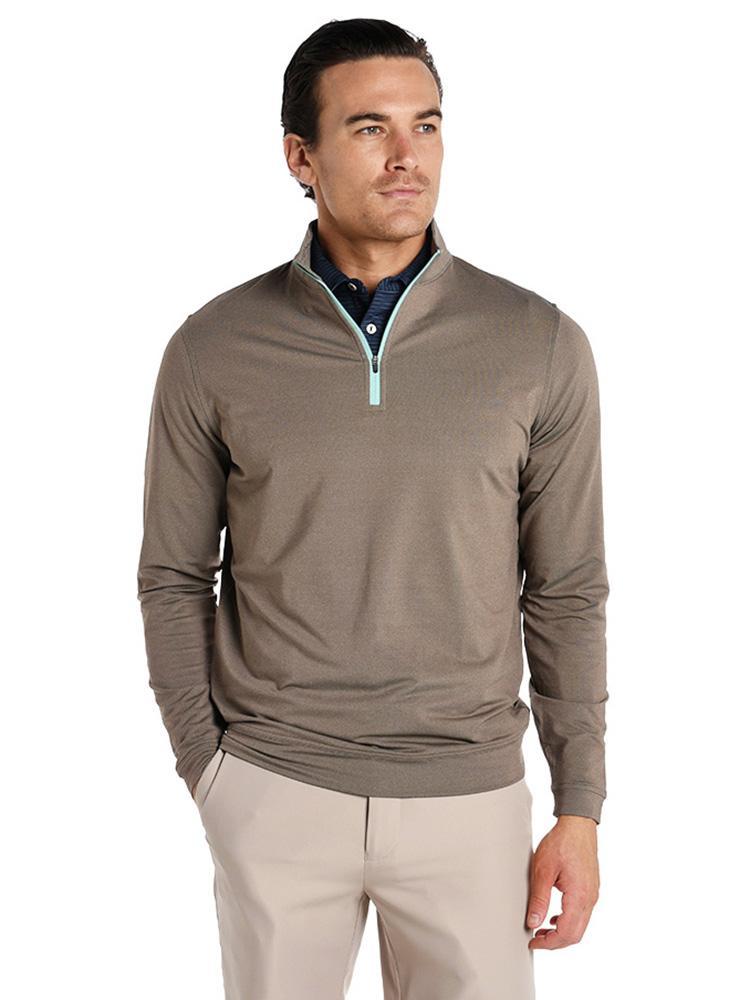 Peter Millar Perth Stretch Melange 1/4 Zip Pullover - Saint Bernard