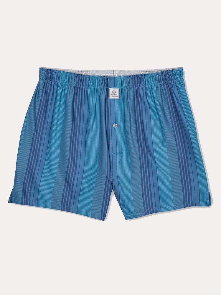 Peter Millar Reynolds Stripe Stretch Jersey Boxer - Saint Bernard