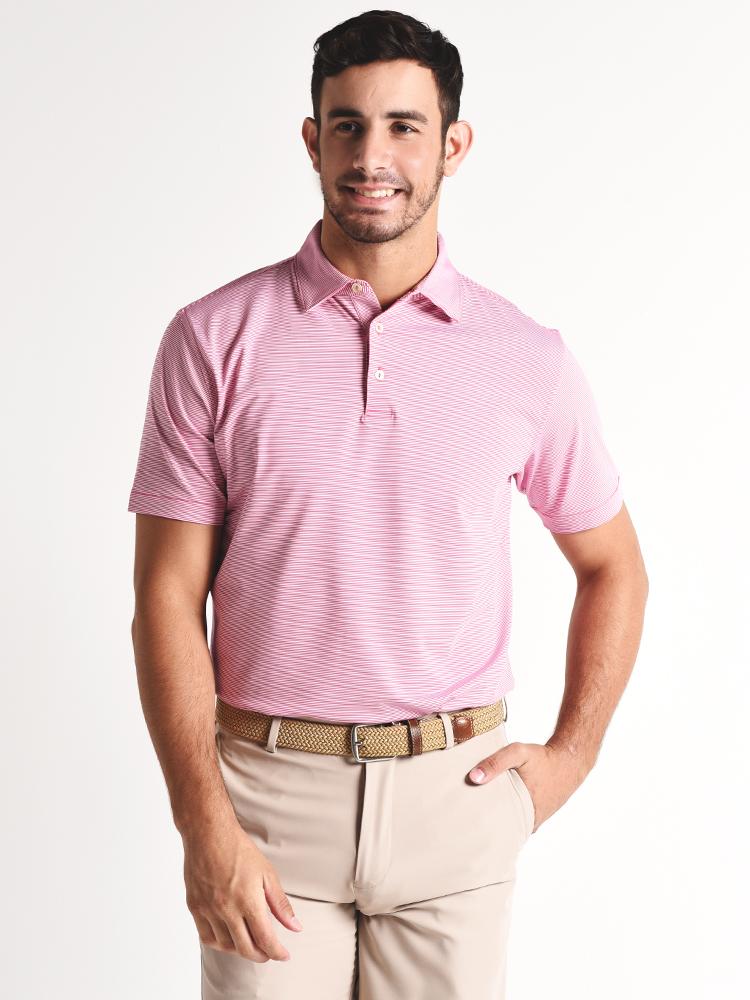 Peter Millar Jubilee Stripe Stretch Jersey Polo - Saint Bernard