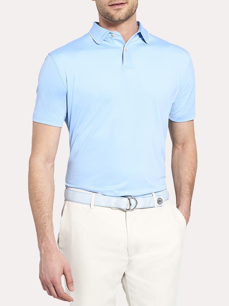 Peter Millar Dale Solid Stretch Jersey With Piping Tour Fit