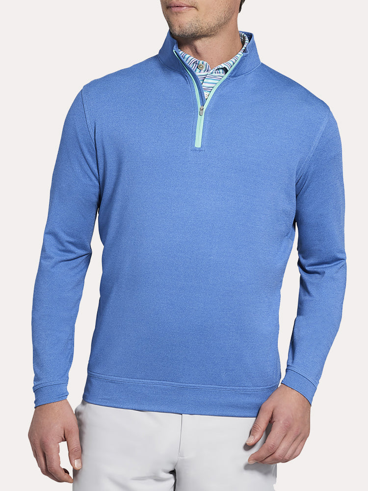 Peter Millar Perth Stretch Loop Melange 1/4 Zip - Saint Bernard