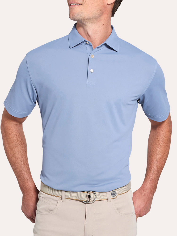 Peter Millar Solid Stretch Mesh Polo - Saint Bernard