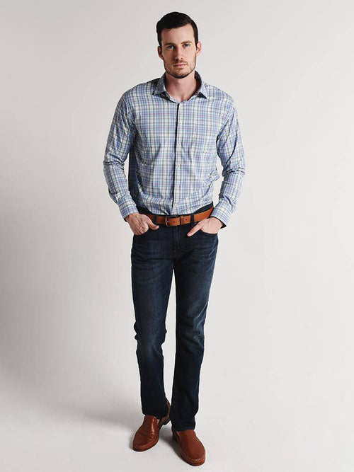 Peter Millar Wyatt Performance Plaid Woven Shirt