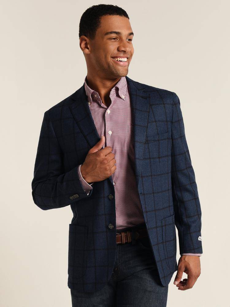 Peter Millar Wool Plaid Soft Jacket - Saint Bernard